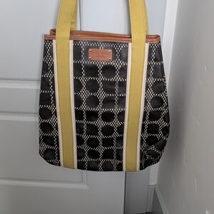 Kate Spade Black and Yellow Patterned Tote